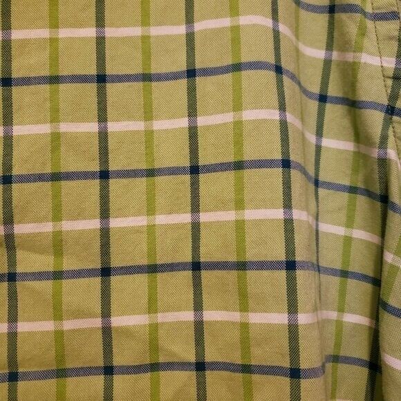 Geoffrey Beene Mens Sz 2XL Green White Plaid Short Sleeve Button Down Shirt - Picture 3 of 9